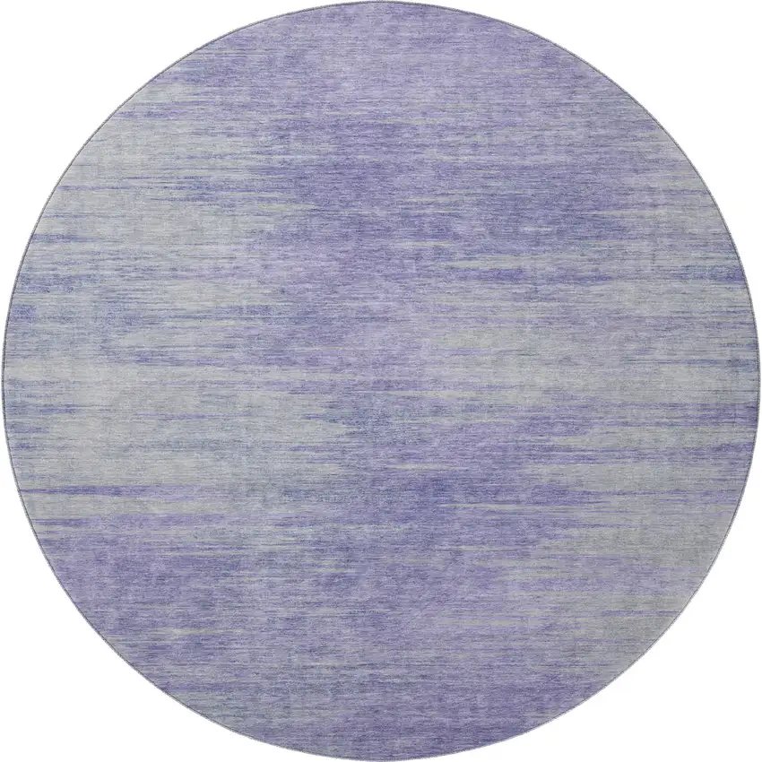 8' Plum And Ivory Abstract Washable Round Rug With UV Protection Photo 4