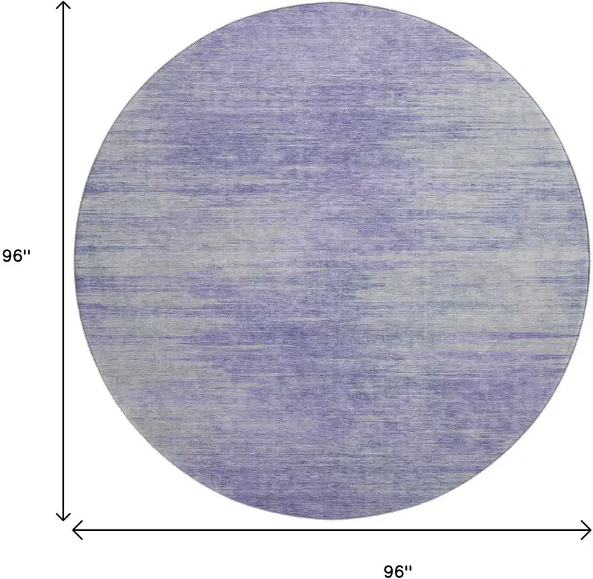 8' Plum And Ivory Abstract Washable Round Rug With UV Protection Photo 3