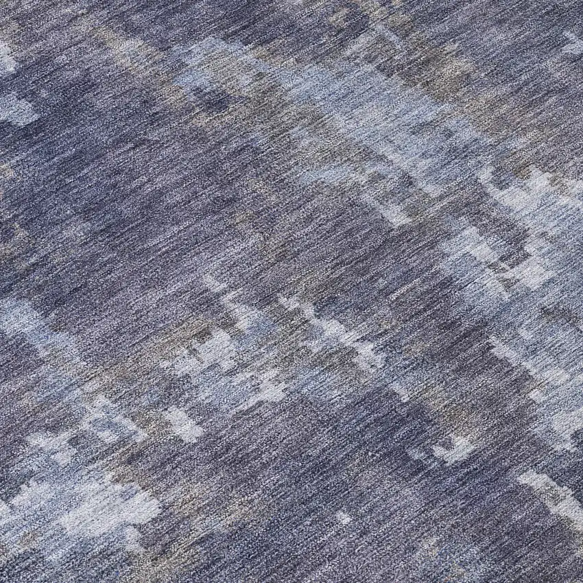 8' Plum And Ivory Round Abstract Washable Indoor Outdoor Area Rug Photo 9