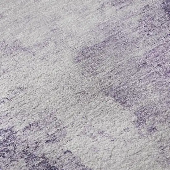 8' Plum And Lavender Abstract Washable Round Rug With UV Protection Photo 8