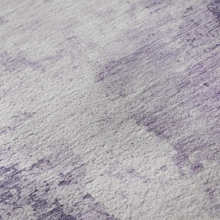 8' Plum And Lavender Abstract Washable Round Rug With UV Protection Photo 8