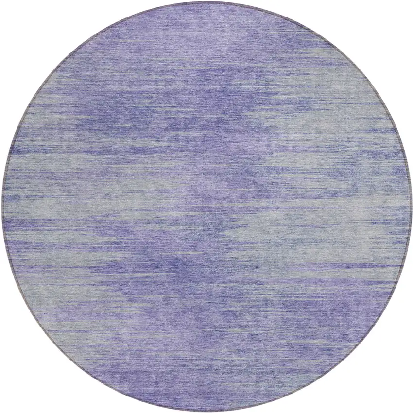 8' Plum And Purple Round Abstract Washable Indoor Outdoor Area Rug Photo 2