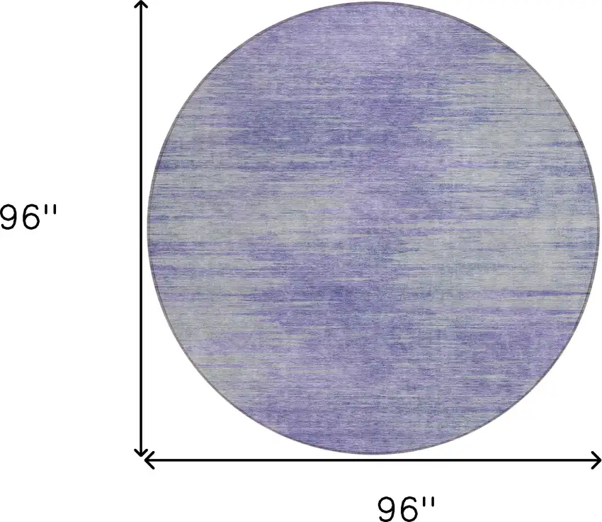 8' Plum And Purple Round Abstract Washable Indoor Outdoor Area Rug Photo 3