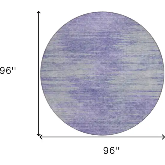 8' Plum And Purple Round Abstract Washable Indoor Outdoor Area Rug Photo 3