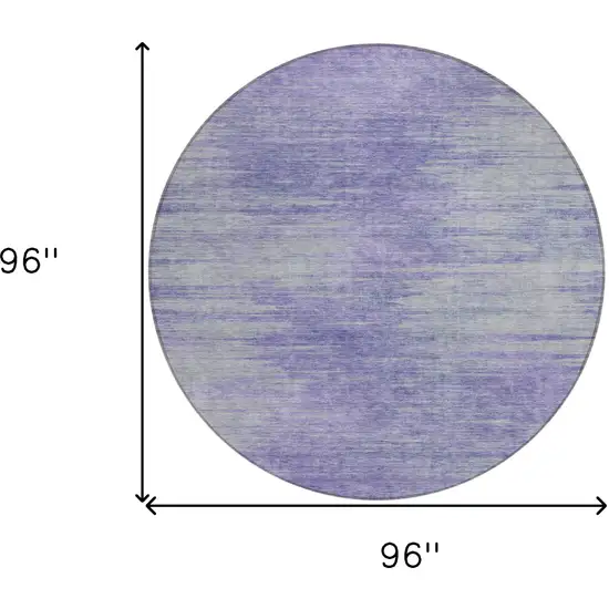 8' Plum And Purple Round Abstract Washable Indoor Outdoor Area Rug Photo 3