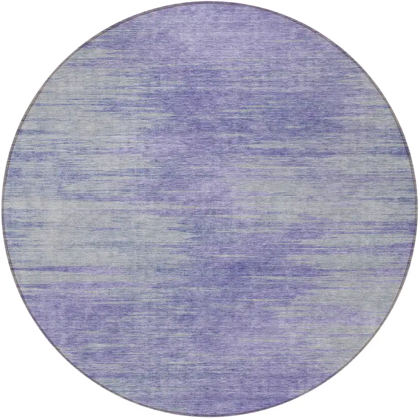 8' Plum And Purple Round Abstract Washable Indoor Outdoor Area Rug Photo 4