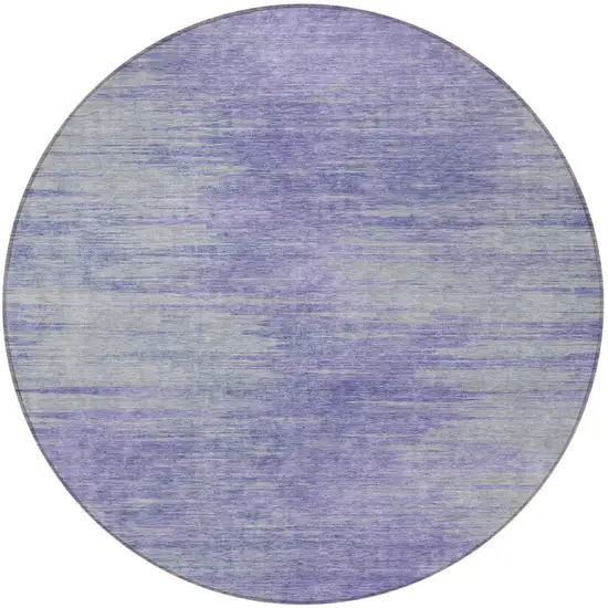 8' Plum And Purple Round Abstract Washable Indoor Outdoor Area Rug Photo 4