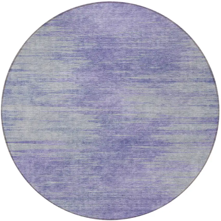 8' Plum And Purple Round Abstract Washable Indoor Outdoor Area Rug Photo 4