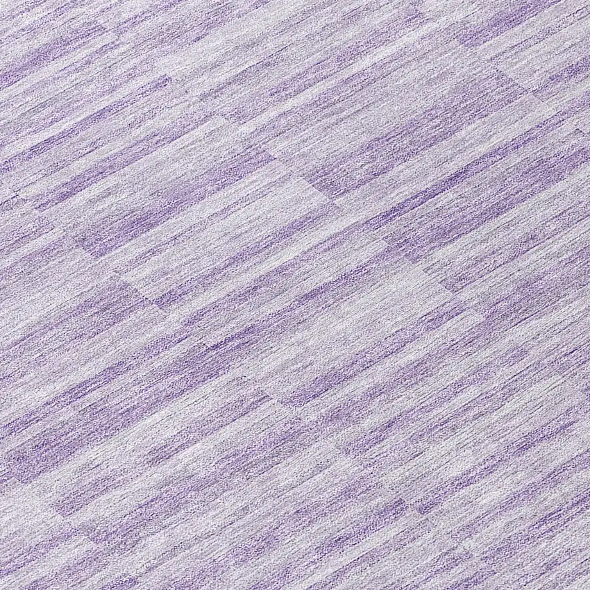 8' Plum And Purple Round Striped Washable Indoor Outdoor Area Rug Photo 8