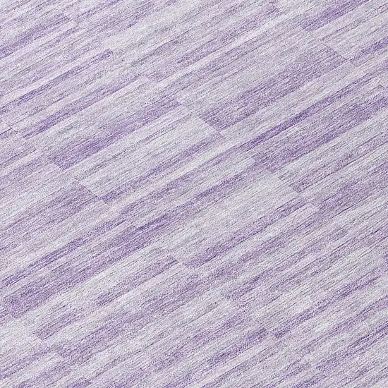 8' Plum And Purple Round Striped Washable Indoor Outdoor Area Rug Photo 8