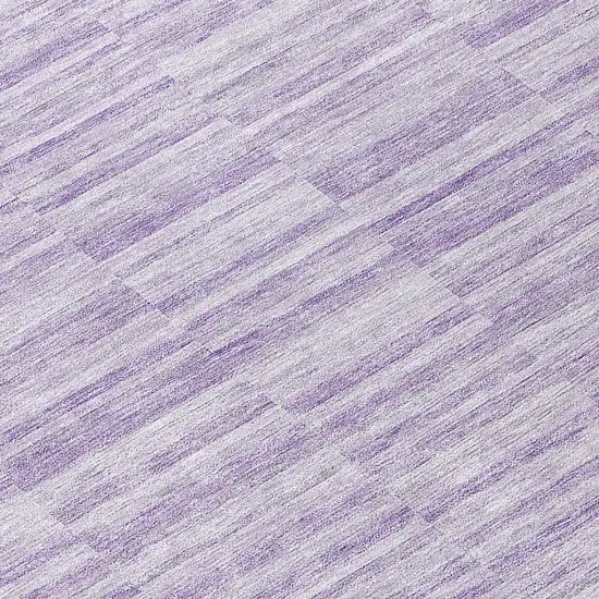 8' Plum And Purple Round Striped Washable Indoor Outdoor Area Rug Photo 8