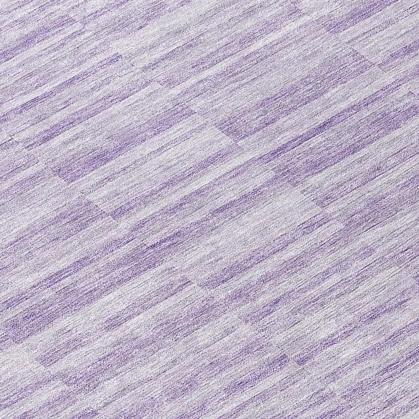 8' Plum And Purple Round Striped Washable Indoor Outdoor Area Rug Photo 8