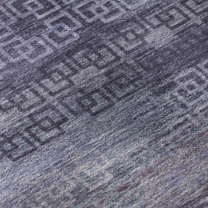 8' Plum And Purple Striped Washable Round Rug With UV Protection Photo 7