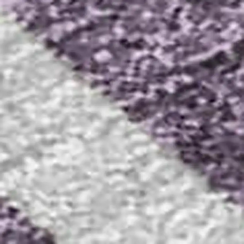 8' Plum And Silver Round Geometric Washable Indoor Outdoor Area Rug Photo 1