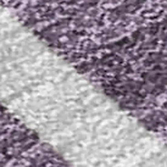 8' Plum And Silver Round Geometric Washable Indoor Outdoor Area Rug Photo 2