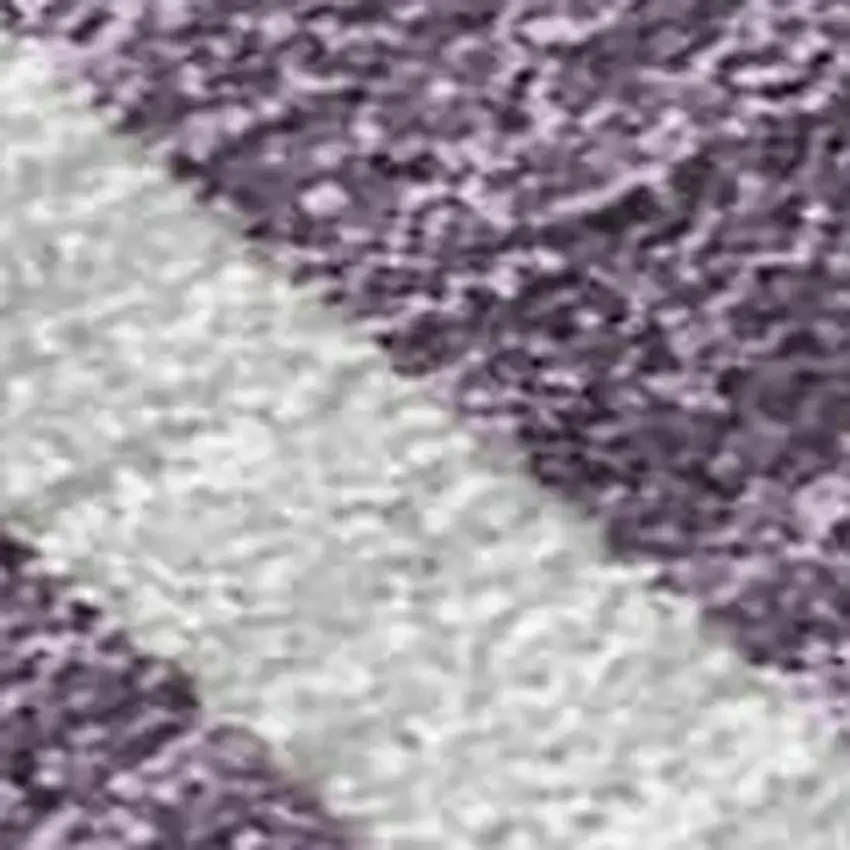 8' Plum And Silver Round Geometric Washable Indoor Outdoor Area Rug Photo 2