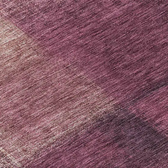8' Plum Mauve And Beige Round Abstract Washable Indoor Outdoor Area Rug Photo 9