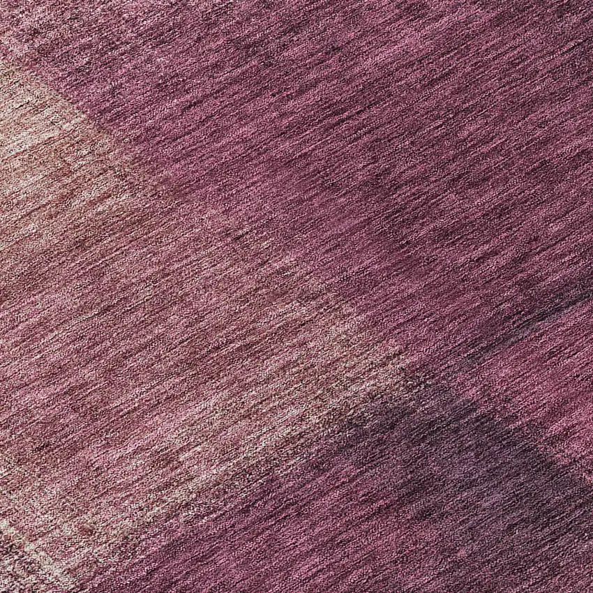 8' Plum Mauve And Beige Round Abstract Washable Indoor Outdoor Area Rug Photo 9