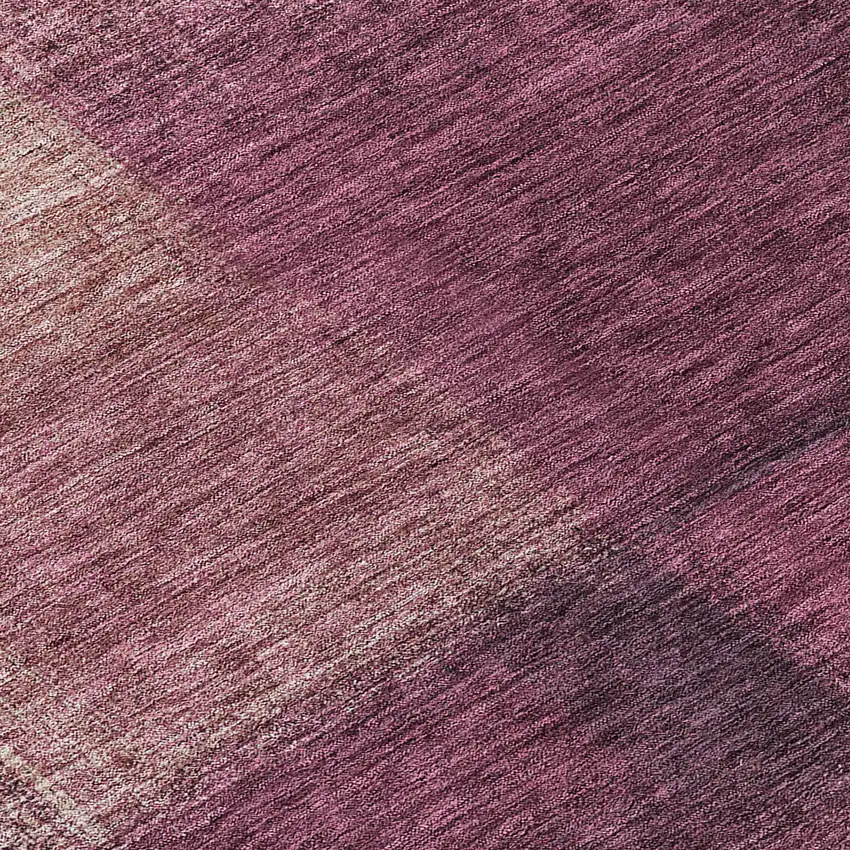 8' Plum Mauve And Beige Round Abstract Washable Indoor Outdoor Area Rug Photo 9