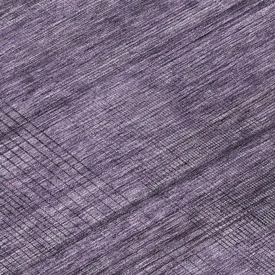 8' Plum Purple And Gray Round Striped Washable Indoor Outdoor Area Rug Photo 7