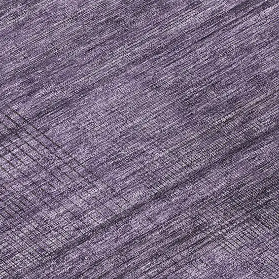 8' Plum Purple And Gray Round Striped Washable Indoor Outdoor Area Rug Photo 7