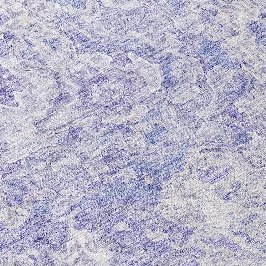 8' Plum Purple And Lavender Round Abstract Washable Indoor Outdoor Area Rug Photo 8