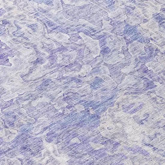 8' Plum Purple And Lavender Round Abstract Washable Indoor Outdoor Area Rug Photo 8