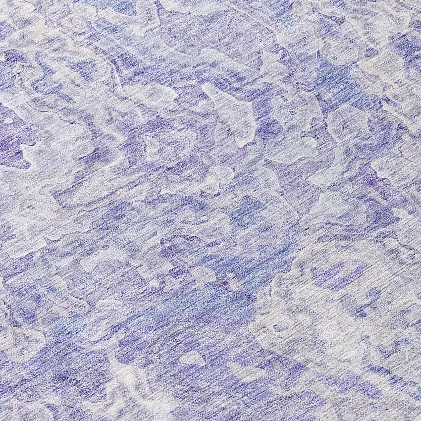 8' Plum Purple And Lavender Round Abstract Washable Indoor Outdoor Area Rug Photo 8
