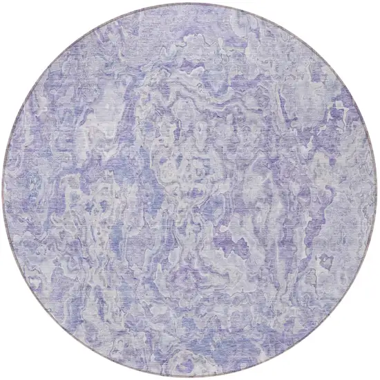 8' Plum Purple And Lavender Round Abstract Washable Indoor Outdoor Area Rug Photo 5