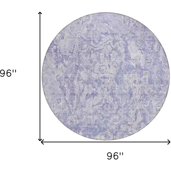 8' Plum Purple And Lavender Round Abstract Washable Indoor Outdoor Area Rug Photo 3