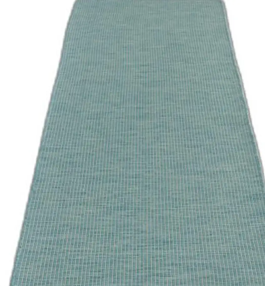 10' Aqua Power Loom Runner Rug Photo 4
