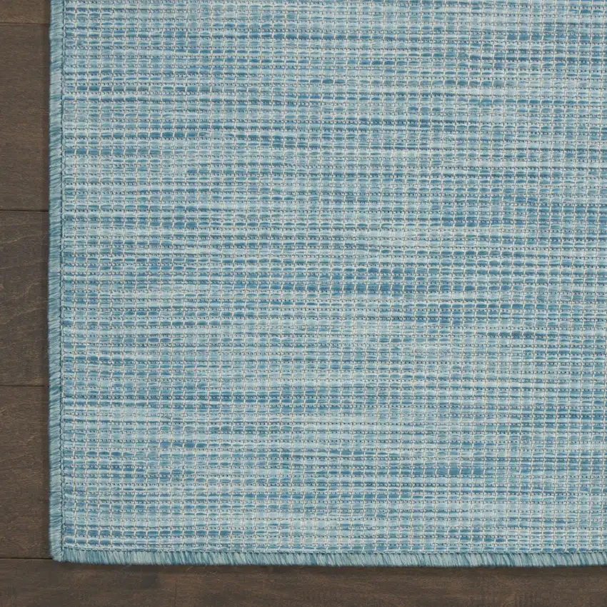 10' Aqua Power Loom Runner Rug Photo 9