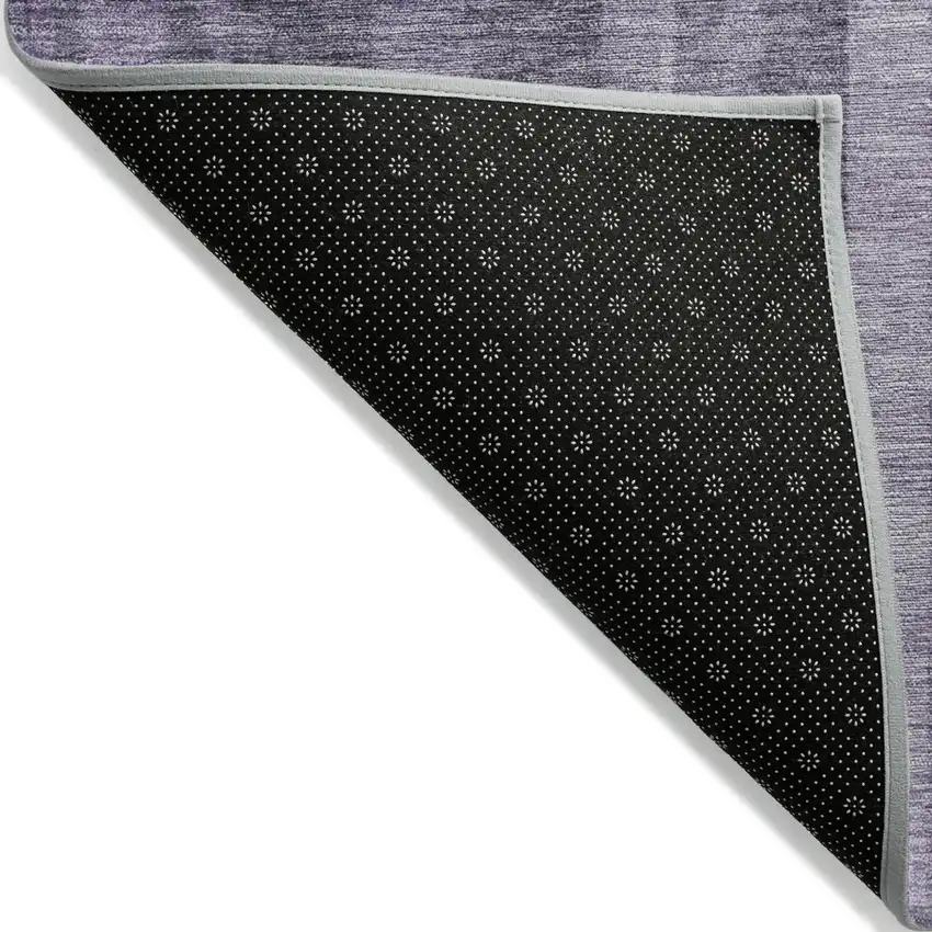 8' Purple And Black Round Striped Washable Indoor Outdoor Area Rug Photo 4