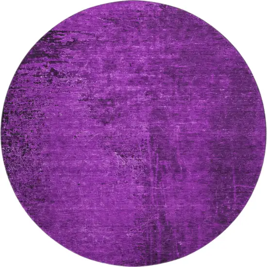 8' Purple And Gray Abstract Washable Round Rug With UV Protection Photo 1