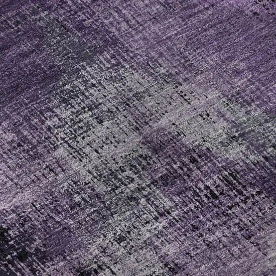 8' Purple And Gray Abstract Washable Round Rug With UV Protection Photo 9