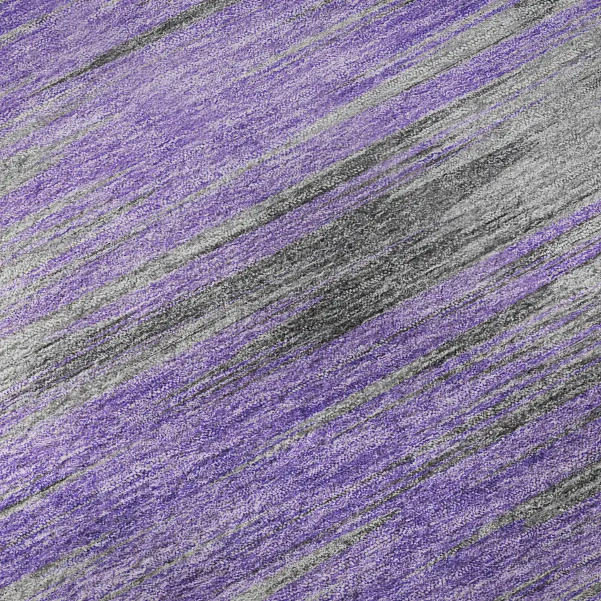 8' Purple And Gray Abstract Washable Round Rug With UV Protection Photo 9