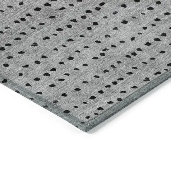 8' Purple And Gray Round Abstract Washable Indoor Outdoor Area Rug Photo 7