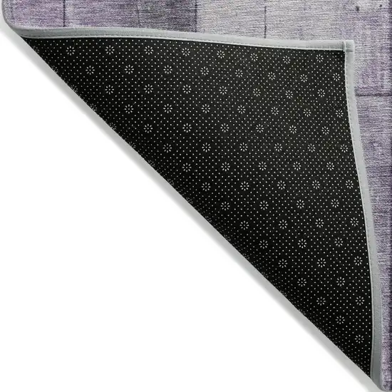 8' Purple And Gray Round Geometric Washable Indoor Outdoor Area Rug Photo 9