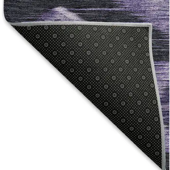 8' Purple And Gray Southwestern Washable Round Rug With UV Protection Photo 6