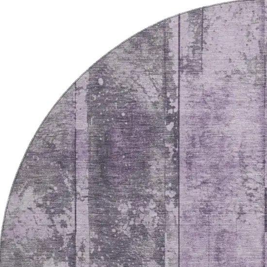 8' Purple And Gray Striped Washable Round Rug With UV Protection Photo 3