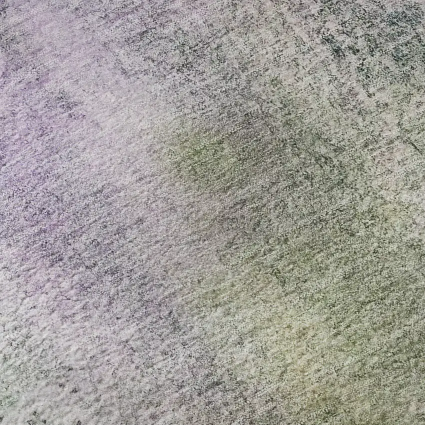 8' Purple And Green Abstract Washable Round Rug With UV Protection Photo 9