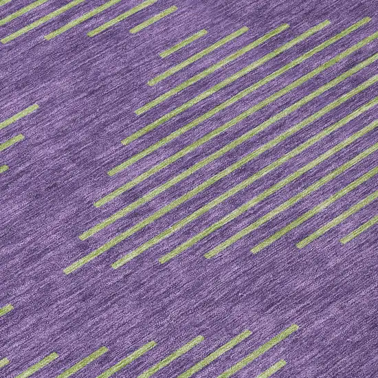 8' Purple And Green Round Geometric Washable Indoor Outdoor Area Rug Photo 8