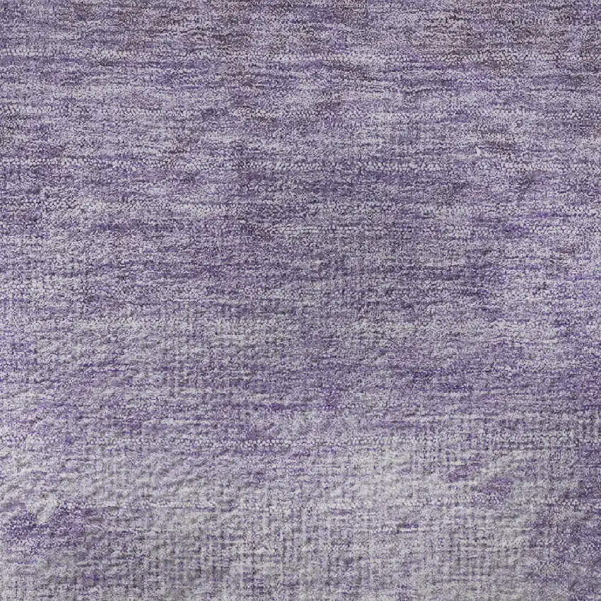 8' Purple And Ivory Damask Washable Round Rug With UV Protection Photo 9