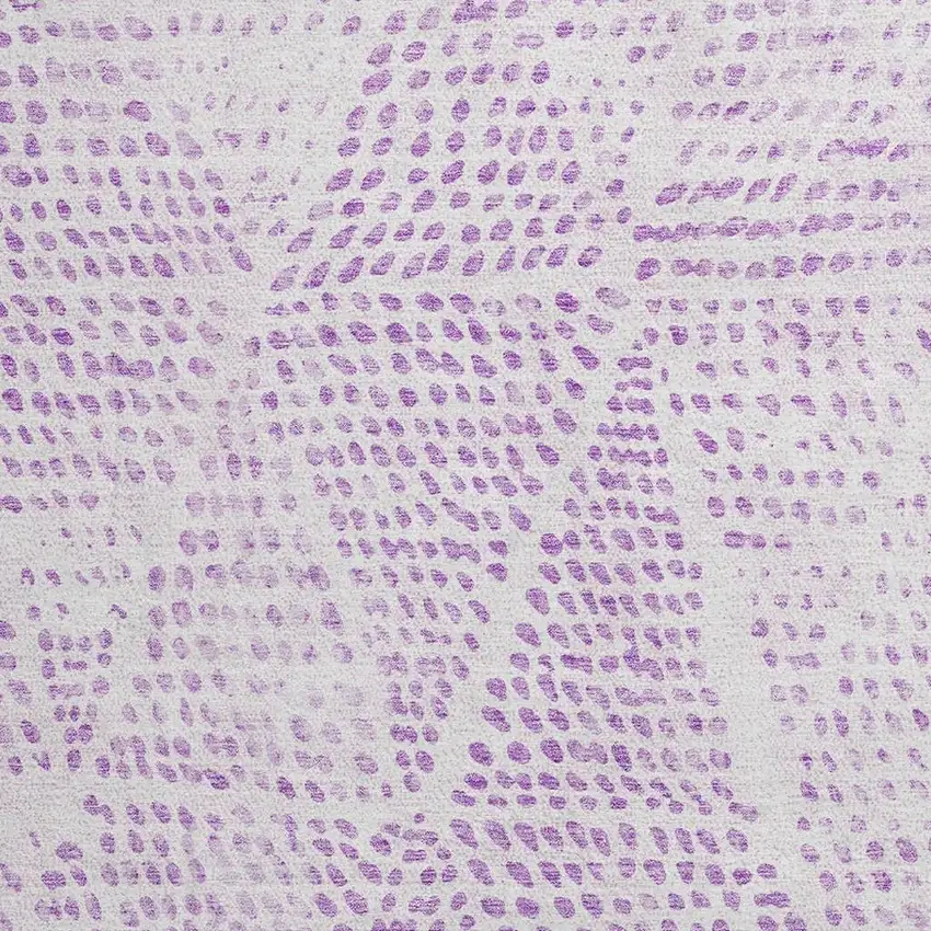 8' Purple And Ivory Diamond Washable Round Rug With UV Protection Photo 3