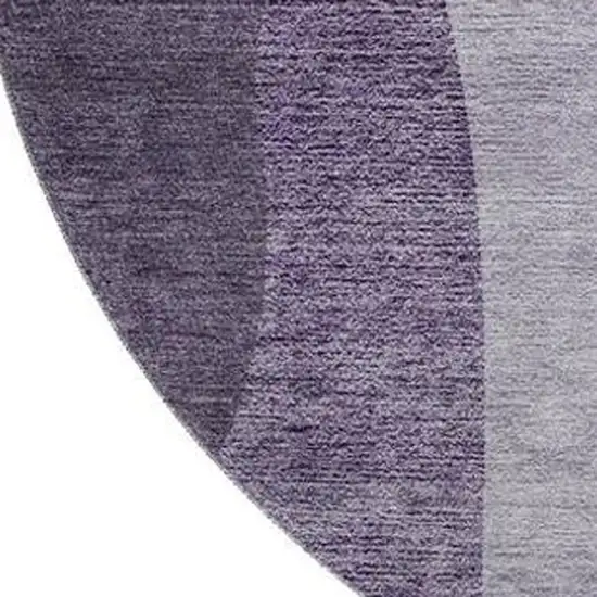 8' Purple And Ivory Geometric Washable Round Rug With UV Protection Photo 3