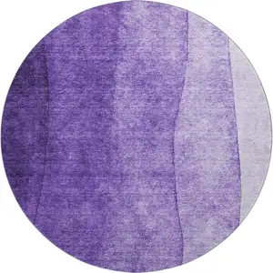 Photo of 8' Purple And Ivory Ombre Washable Round Rug With UV Protection