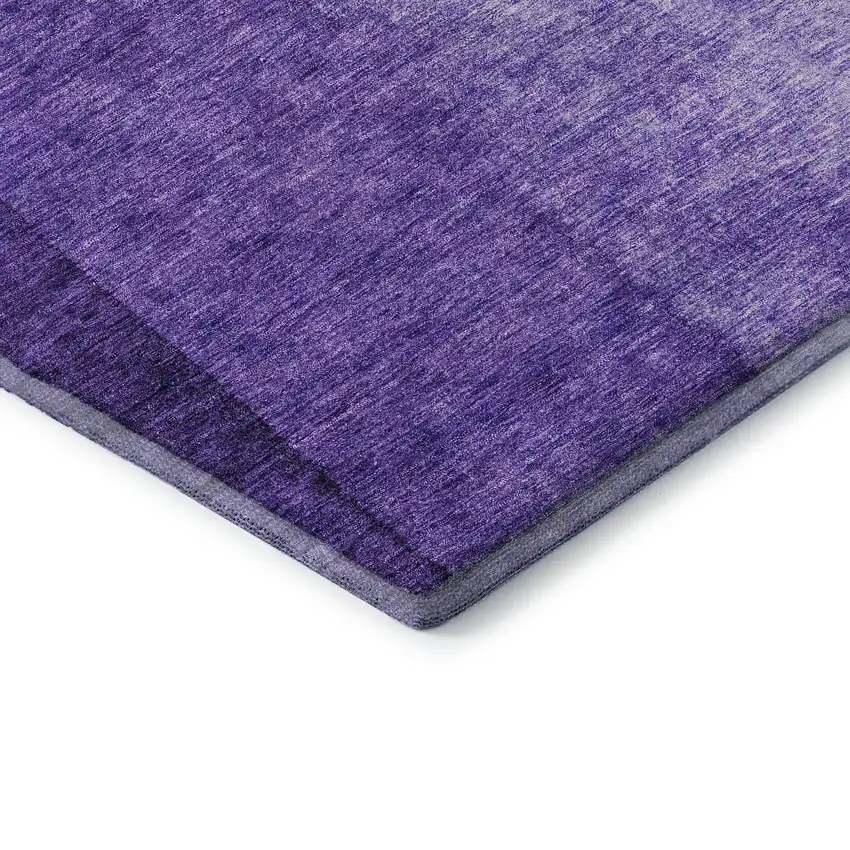 8' Purple And Ivory Ombre Washable Round Rug With UV Protection Photo 7