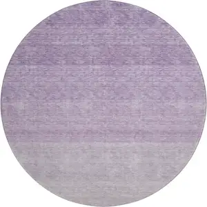 Photo of 8' Purple And Ivory Ombre Washable Round Rug With UV Protection