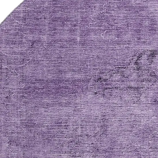 8' Purple And Ivory Oriental Washable Round Rug With UV Protection Photo 4