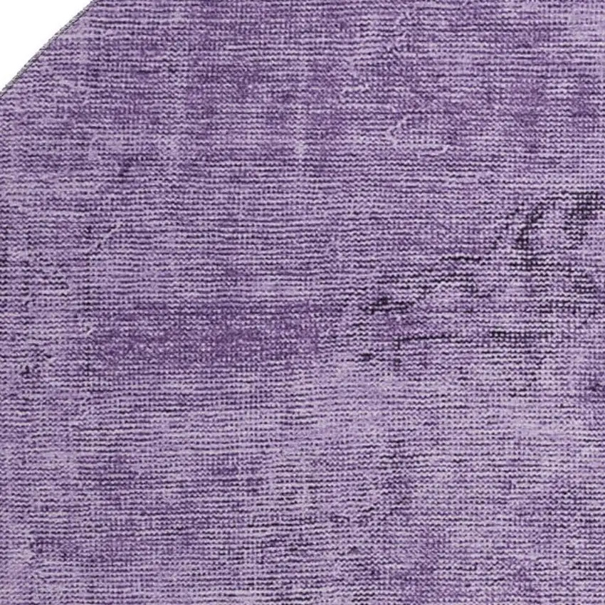 8' Purple And Ivory Oriental Washable Round Rug With UV Protection Photo 4